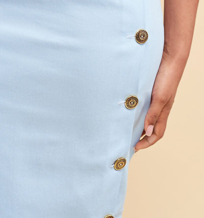 Asymmetric Pencil Midi Button Skirt Sewing Pattern